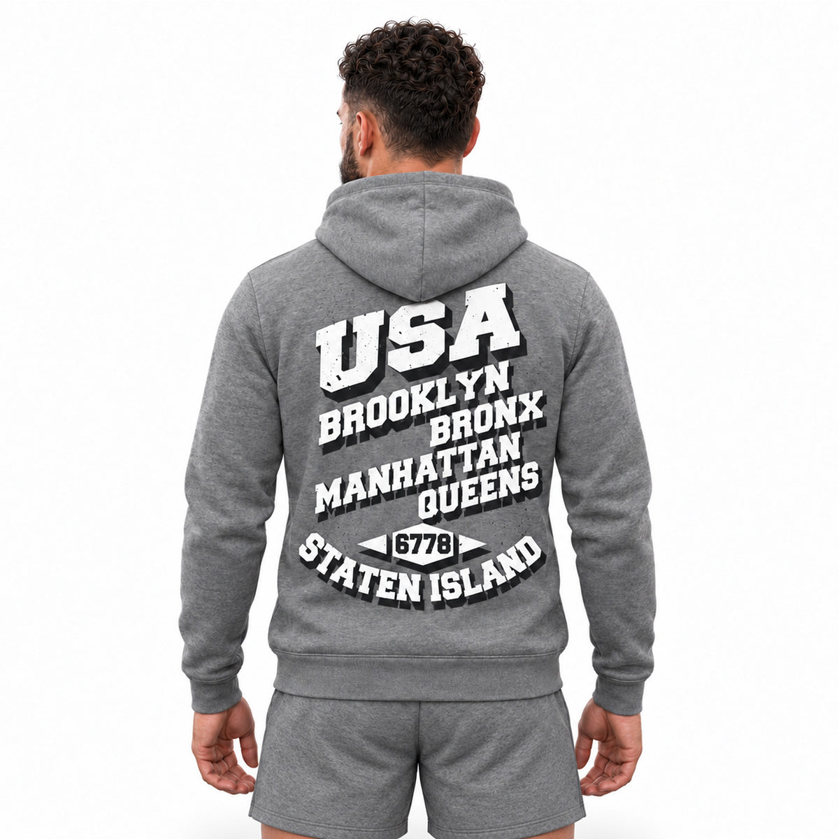 Bravo Men’s USA Borough Grey Pullover Hoodie
