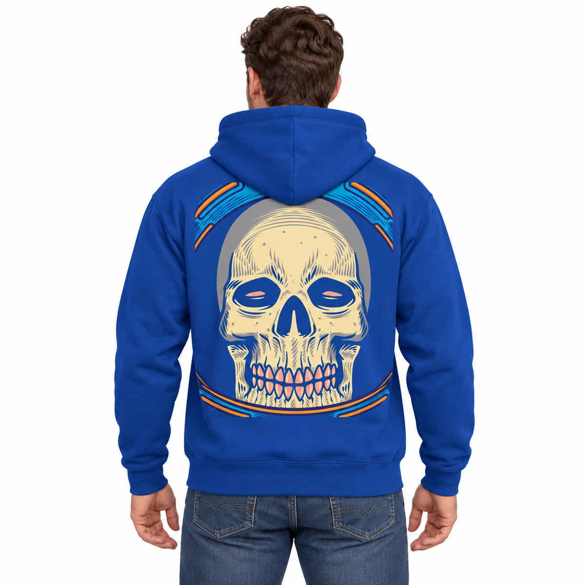 Bravo Men’s Cobalt Skull Graphic Pullover Hoodie
