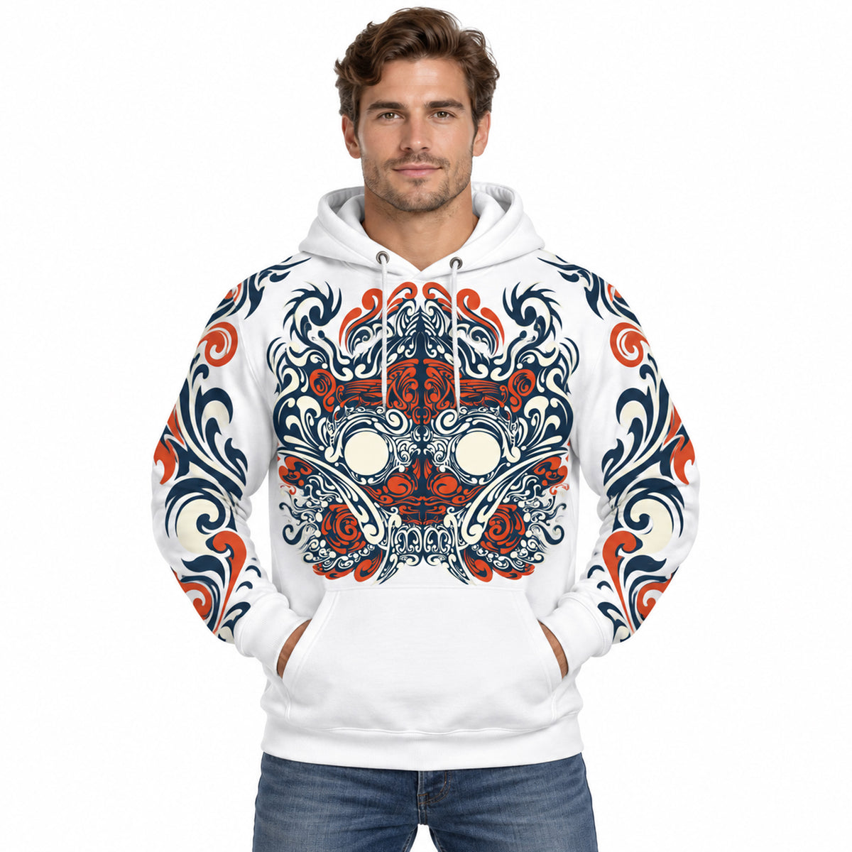 Bravo Men’s Oni Warrior Graphic Pullover Hoodie