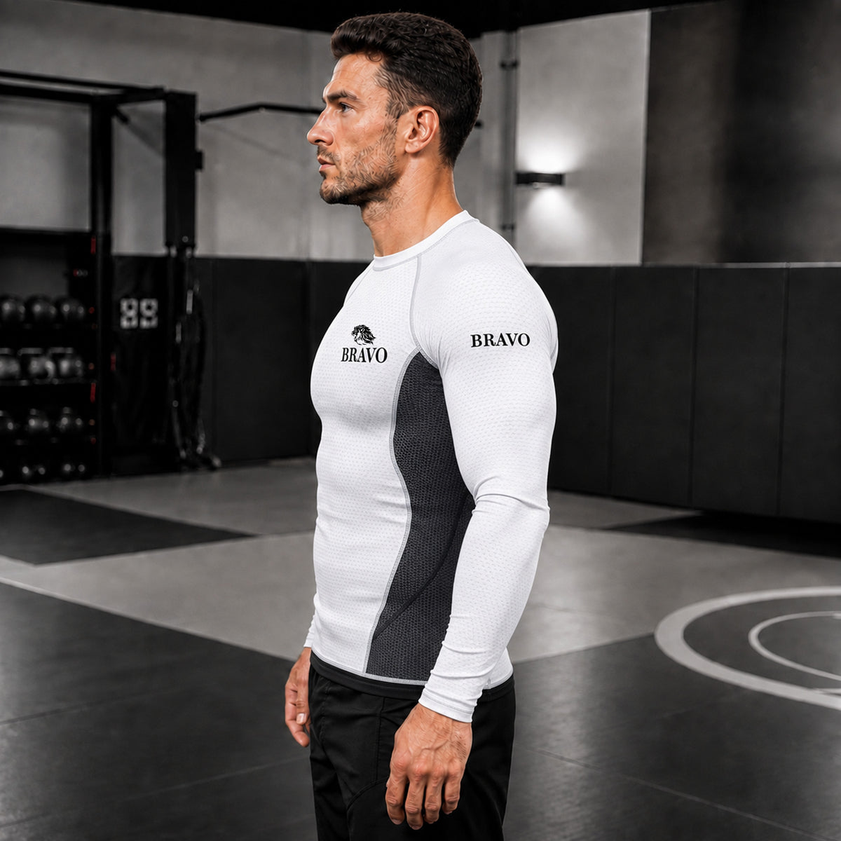 Bravo Empire White & Black Performance Rash Guard