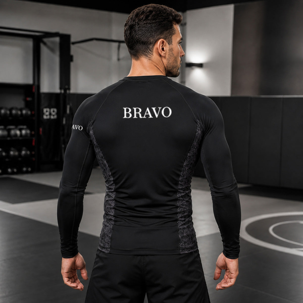 Bravo Empire White & Black Performance Rash Guard