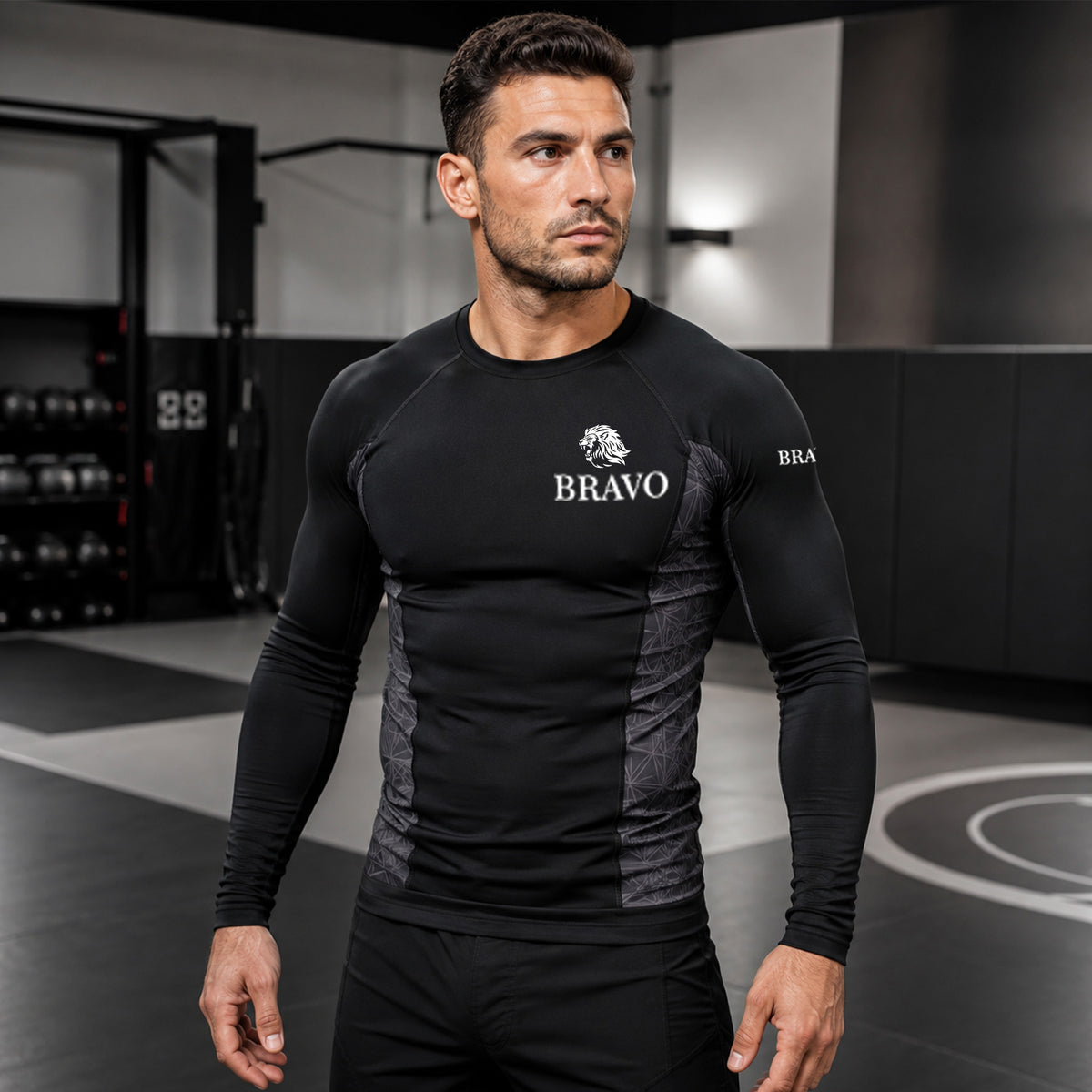 Bravo Empire White & Black Performance Rash Guard