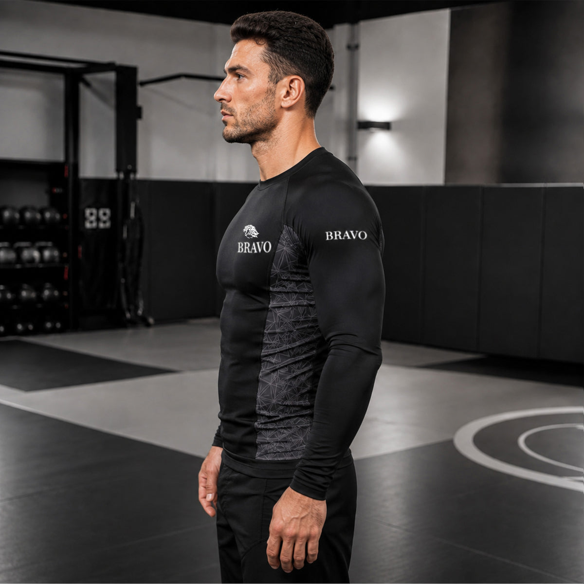 Bravo Empire White & Black Performance Rash Guard